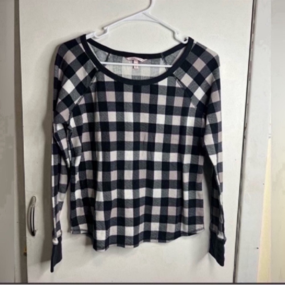 Victorias Secret Buffalo Plaid Pajama Top Long-Sleeve Size Small